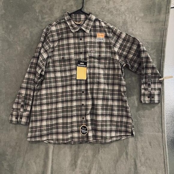 Ariat Rebar Flannel Shirt Womens 2X Plaid Beetle Workwear DuraStretch GAM - Picture 1 of 16